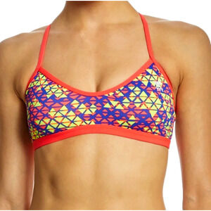 TYR DuraFast Modena Pacific Tieback Swim Bikini Top Red Yellow - Size XS 0/2